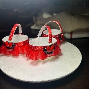 Red Minnie Mouse Themed Kids Baskets
